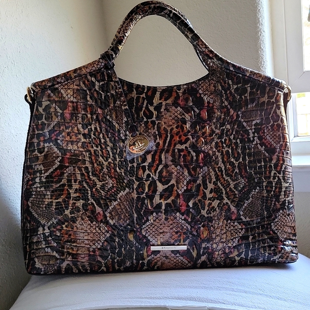 New Brahmin Elaine Bag in Croc Embossed Leather